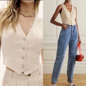REFORMATION Devin Ivory Twill Vest 12